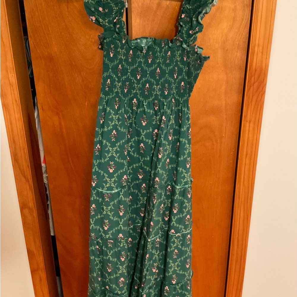 Hill House Green Floral Maxi Dress